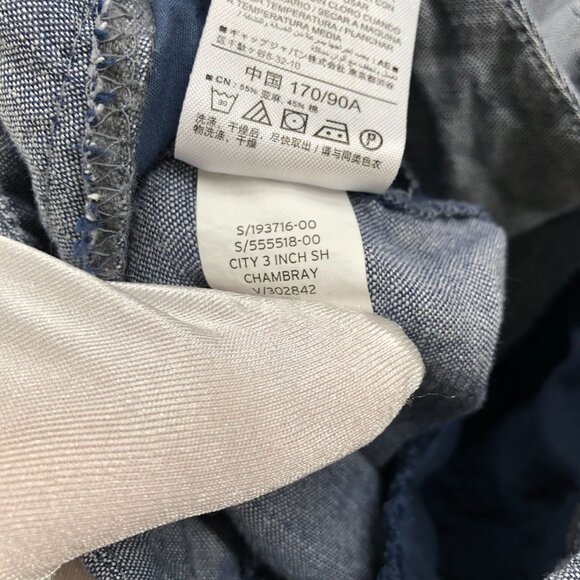 Gap City 3'' Short Womens 16 Linen Cotton Chambray Blue Flat Front - Picture 10 of 10